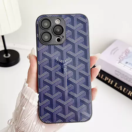 goyard iphone15/15promaxガラスケース モノグラム 亮面 防水 ブランドロゴ アイフォン16 16pro ケース