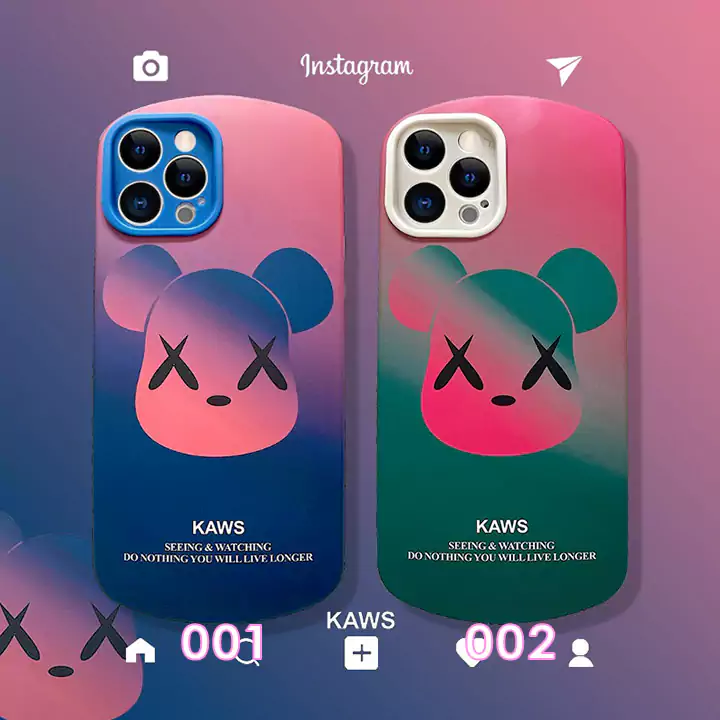 人気暴力熊kaws iPhone16 マウスフォンケース/ファッション耐衝撃グラデーションカウズiPhone15 高品質ケース低価格通販