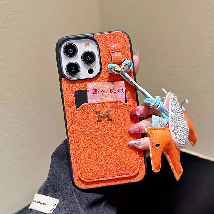 高级エルメスiphone16 ケース馬付きハイブランドiphone15カバー人気カード入れアイフォン16pro  15 proケース韓国風