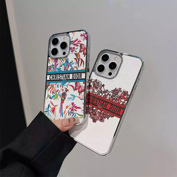 DiorブランドiPhone15 Pro スマホケースライチテクスチャレザーおしゃれ綺麗 欧米風ブランドロゴケースiPhone16 Pro透明ボーダーカバー男女兼用