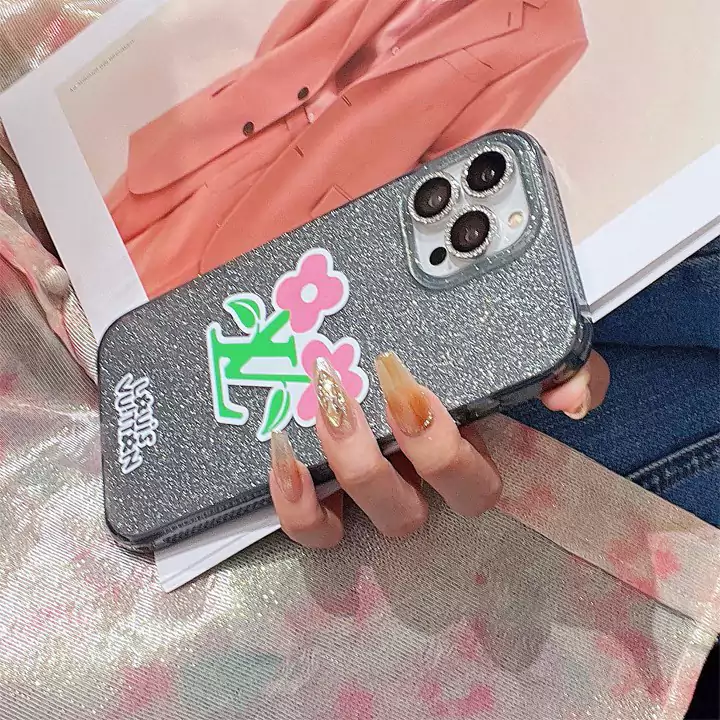 ルイヴィトン スマホケース iphone 15pro 大人気 花 キラキラ iphone16ケース TPU ソフトカバー耐衝撃通販