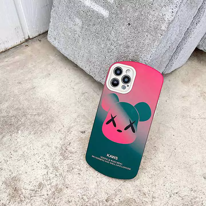 人気暴力熊kaws iPhone16 マウスフォンケース/ファッション耐衝撃グラデーションカウズiPhone15 高品質ケース低価格通販