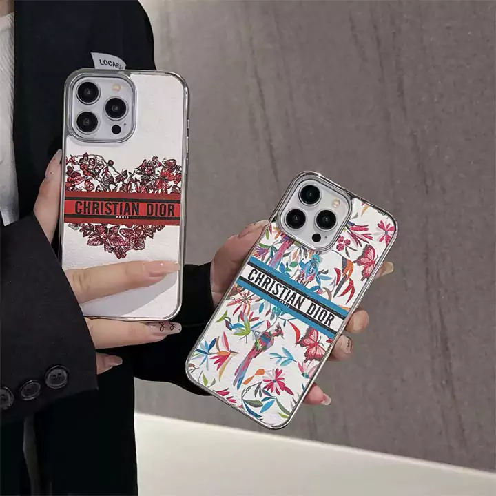 DiorブランドiPhone15 Pro スマホケースライチテクスチャレザーおしゃれ綺麗 欧米風ブランドロゴケースiPhone16 Pro透明ボーダーカバー男女兼用
